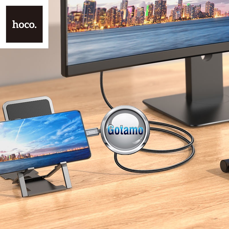 Type-C į HDMI laidas 2 metrai Hoco 5 Type-C į HDMI