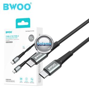 Type-C į Type-C laidas 3 metrai 65W BWOO juodos spalvos