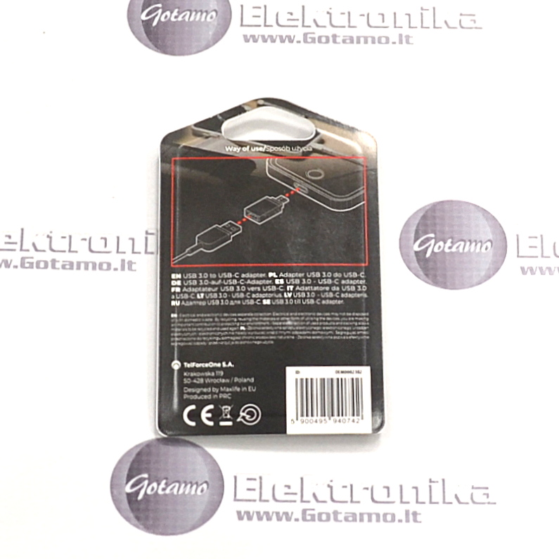 Type-C į USB 3.0 lizdą jungtis OTG maXlife juodos spalvos 2 Type-C į USB 3.0 lizdą jungtis OTG maXlife juodos spalvos - Image 2