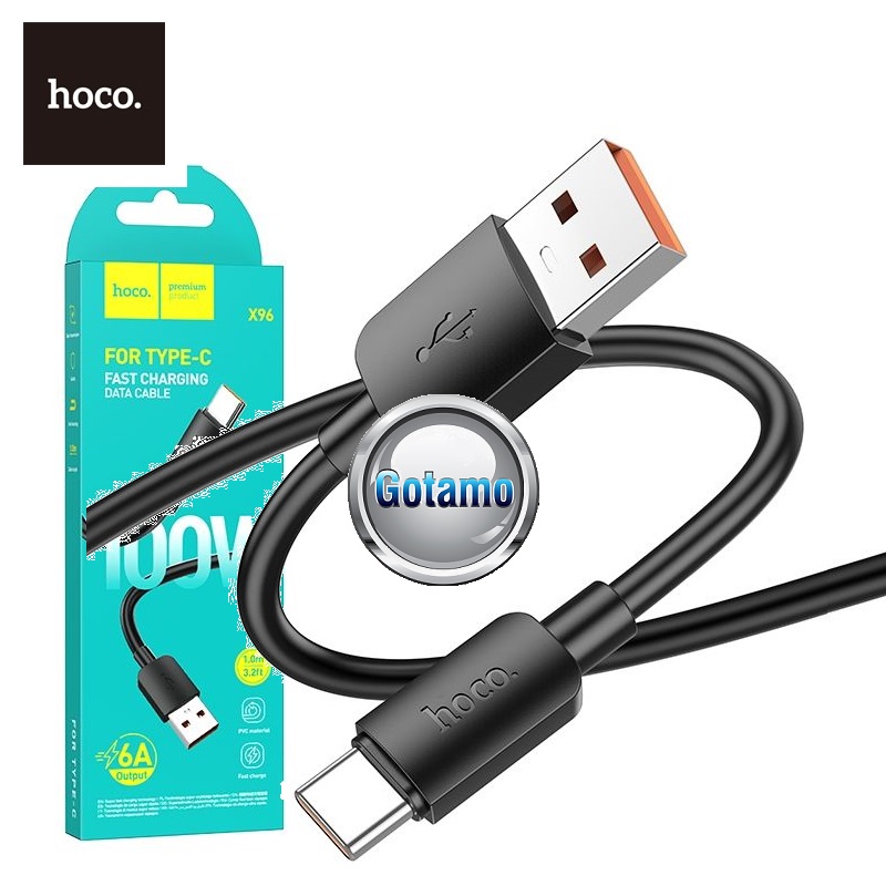Type-C laidas 1 metras 100W Hoco juodos spalvos