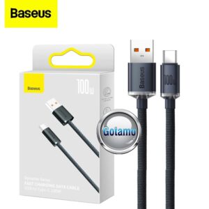 Type-C laidas 1 metras 6A 100W Baseus juodos spalvos