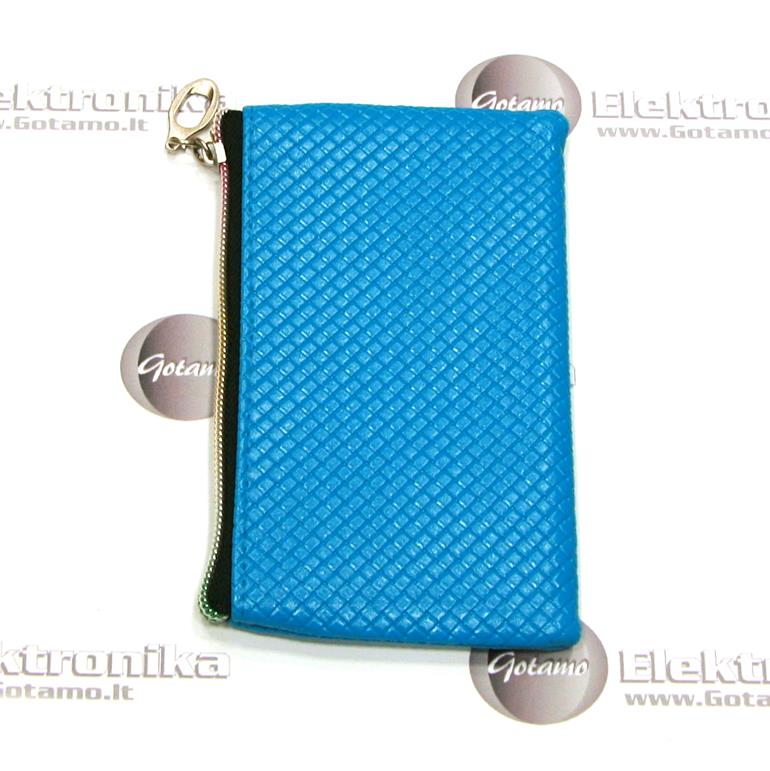 Universalus dėklas ZIPPER mobiliesiems telefonams žydros spalvos 3 Universalus dėklas ZIPPER mobiliesiems telefonams žydros
