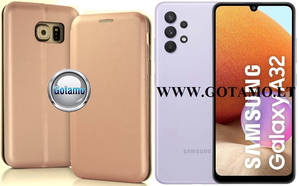 V-Slim magnetinis dėklas Samsung Galaxy A32 aukso spalvos