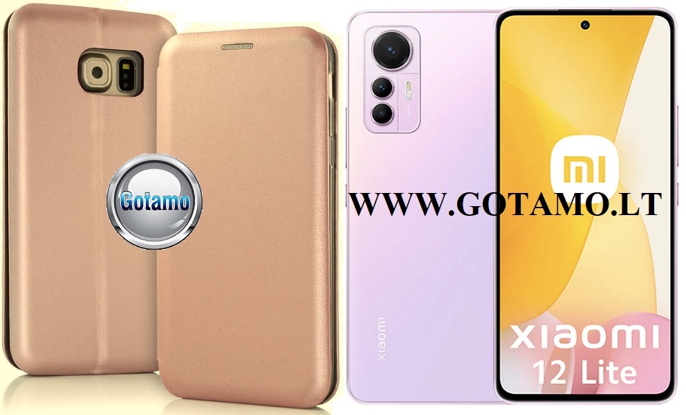 V-Slim magnetinis dėklas Xiaomi 12 Lite telefonui rožinio aukso spalvos