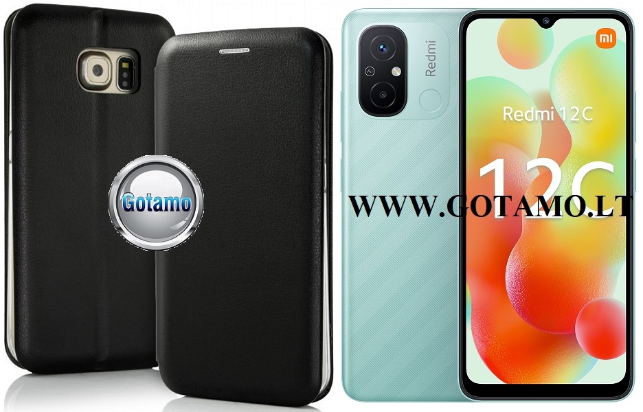 V-Slim magnetinis dėklas Xiaomi Redmi 12C telefonui juodos spalvos