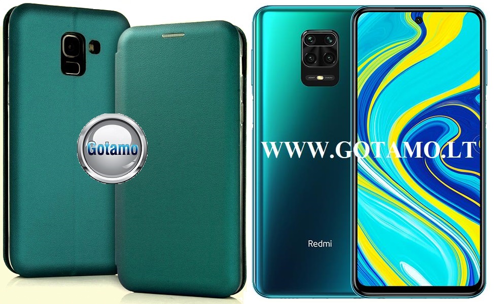 V-Slim magnetinis dėklas Xiaomi Redmi Note 9S, Xiaomi Redmi Note 9 Pro telefonams žalios (smaragdinės) spalvos
