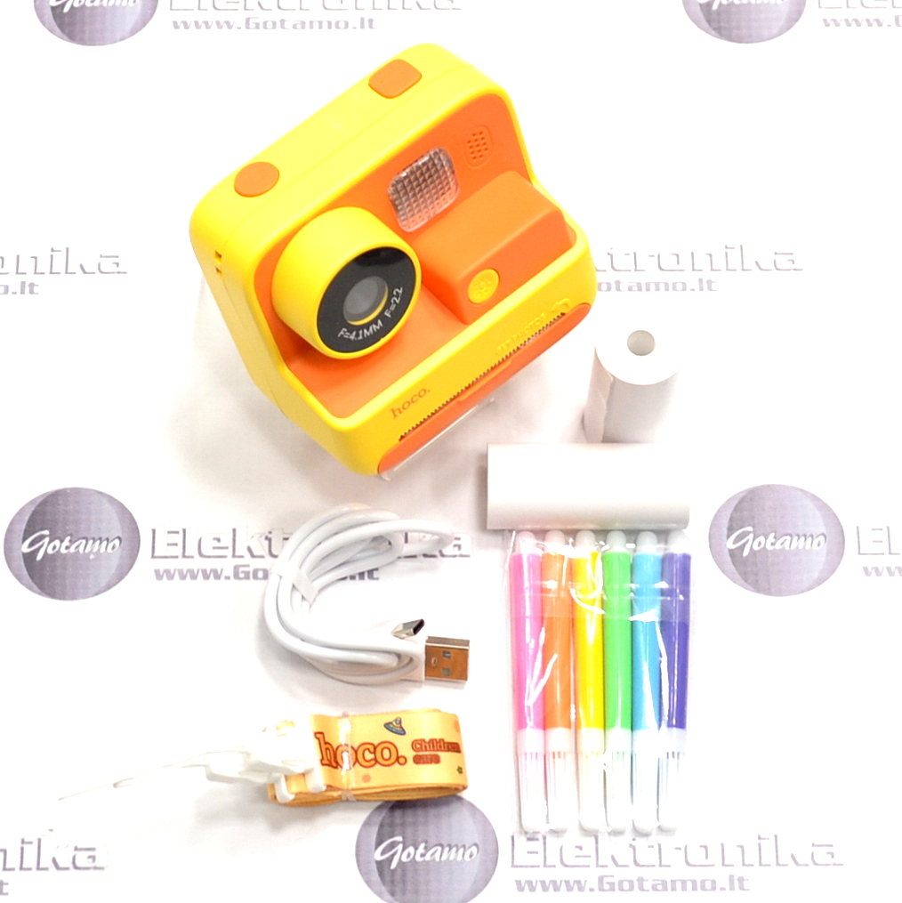 Vaikiškas spausdinantis fotoaparatas Hoco Children Camera 720P Print geltonos spalvos 5 Hoco Children Camera 720P Print geltonos 5