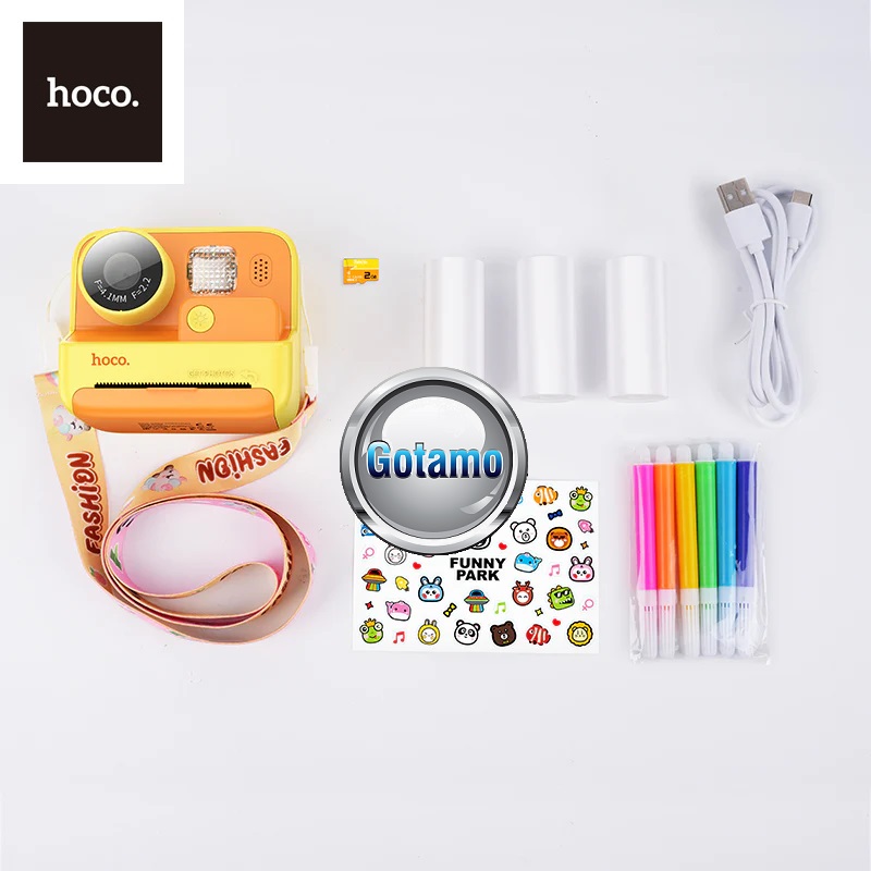 Vaikiškas spausdinantis fotoaparatas Hoco Children Camera 720P Print geltonos spalvos 6 Hoco Children Camera 720P Print geltonos 6
