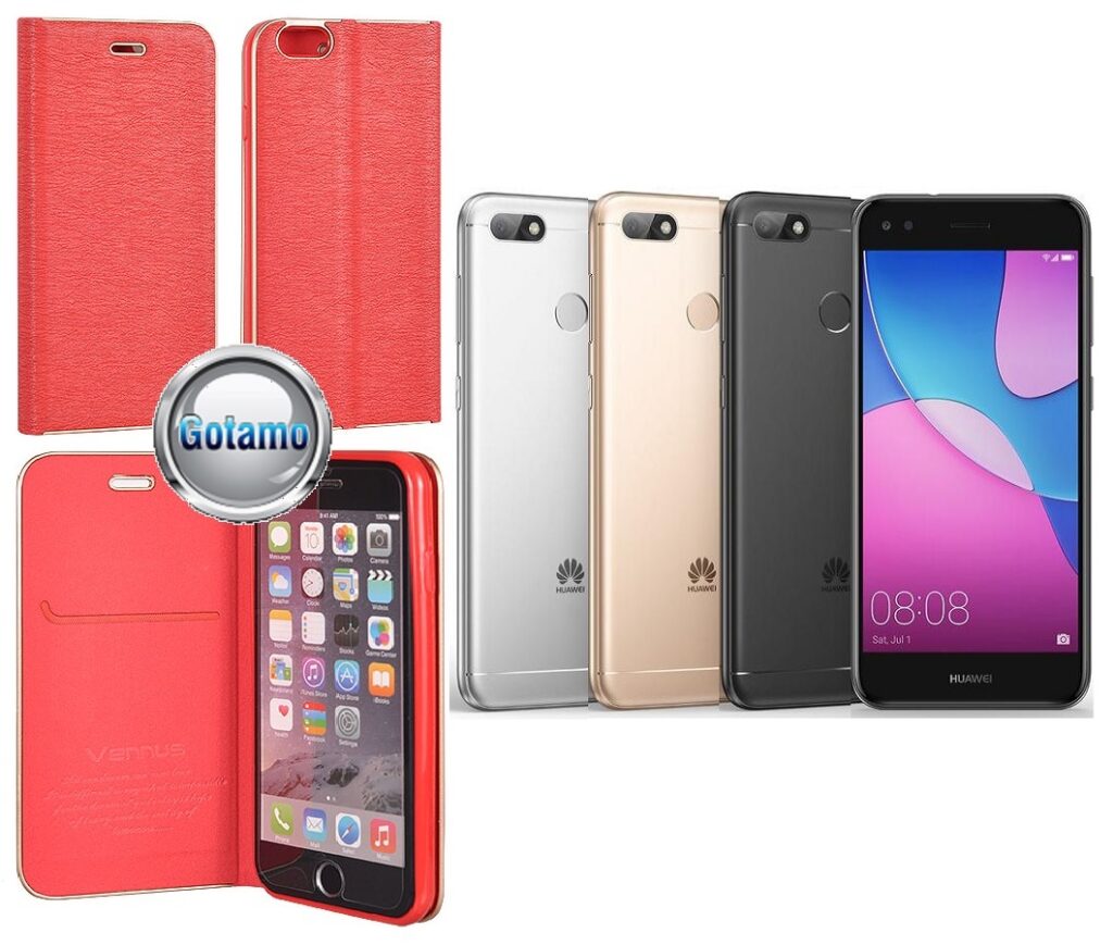 Vennus Diary magnetinis dėklas Huawei P9 Lite mini telefonams raudonos spalvos