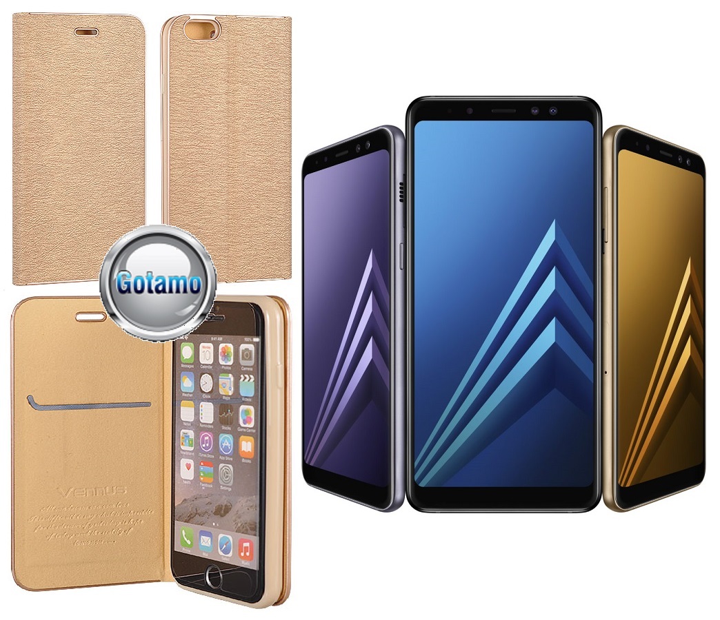 Vennus Diary magnetinis dėklas Samsung Galaxy A8+ (2018) telefonams aukso spalvos 1 Vennus Diary magnetinis dėklas Samsung Galaxy A8+ (2018) aukso spalvos