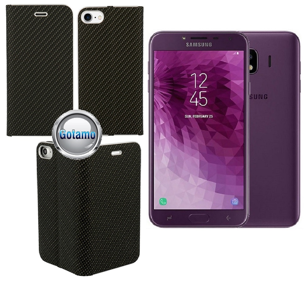 Vennus Diary magnetinis dėklas Samsung Galaxy J4 (2018) juodos spalvos