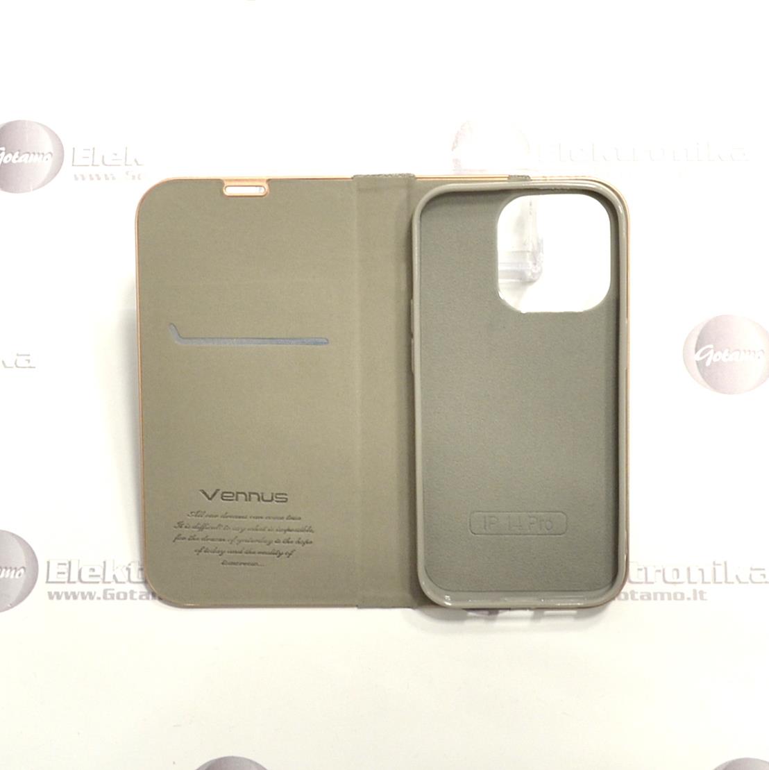 Vennus Diary magnetinis dėklas Apple iPhone 14 Pro telefonui sidabro spalvos 4 Vennus diary magnetinis deklas Apple iPhone 14 pro sidabro 4