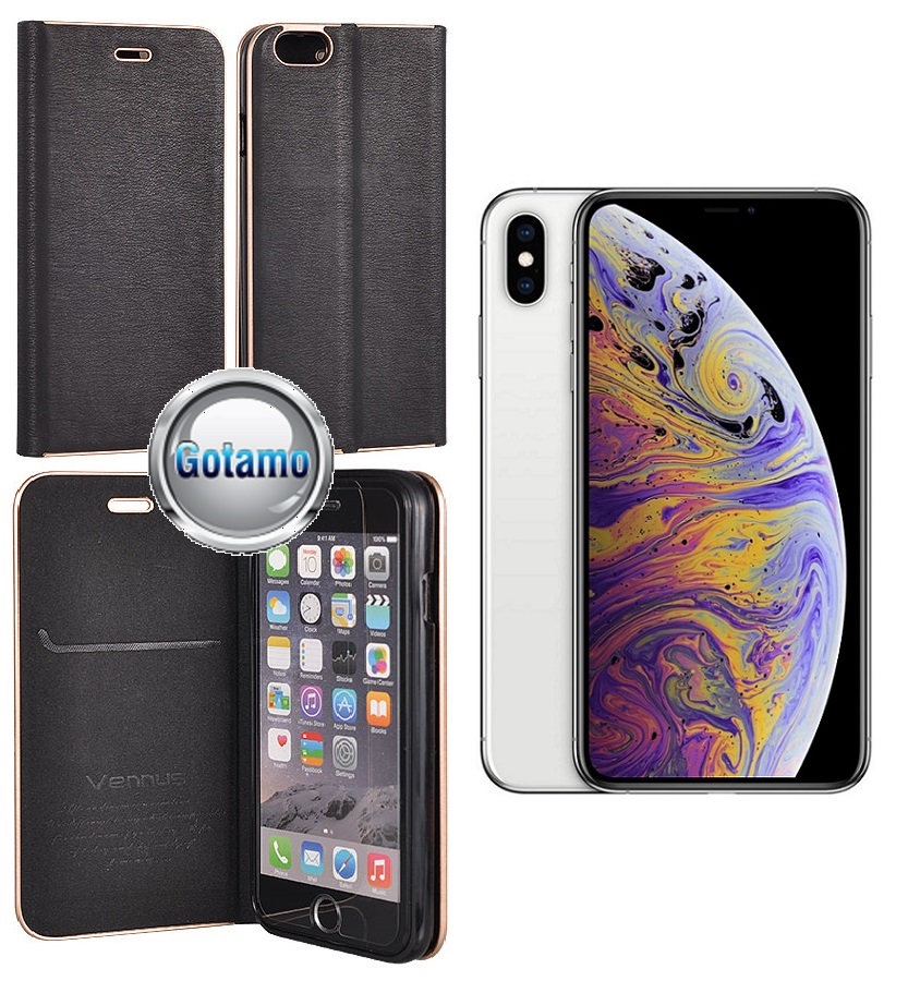 Vennus diary magnetinis deklas Apple iPhone xs max juodos