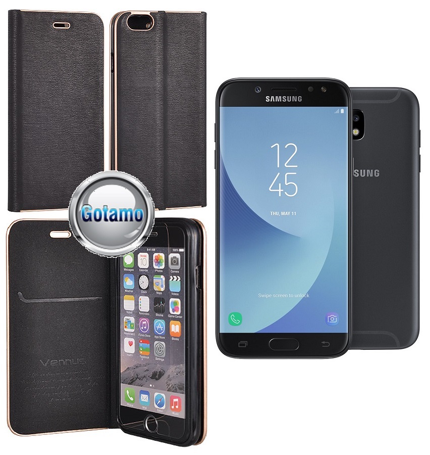 Vennus Diary magnetinis dėklas Samsung Galaxy J5 (2017) J5 Pro juodos spalvos