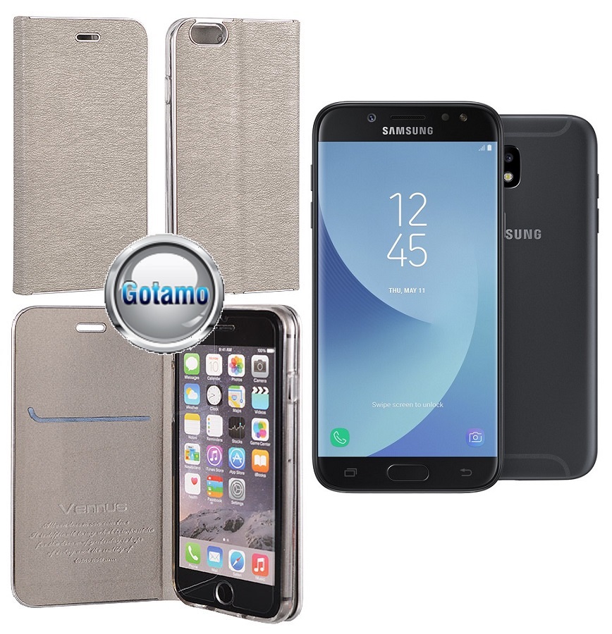 Vennus Diary magnetinis dėklas Samsung Galaxy J5 (2017) J5 Pro sidabro spalvos
