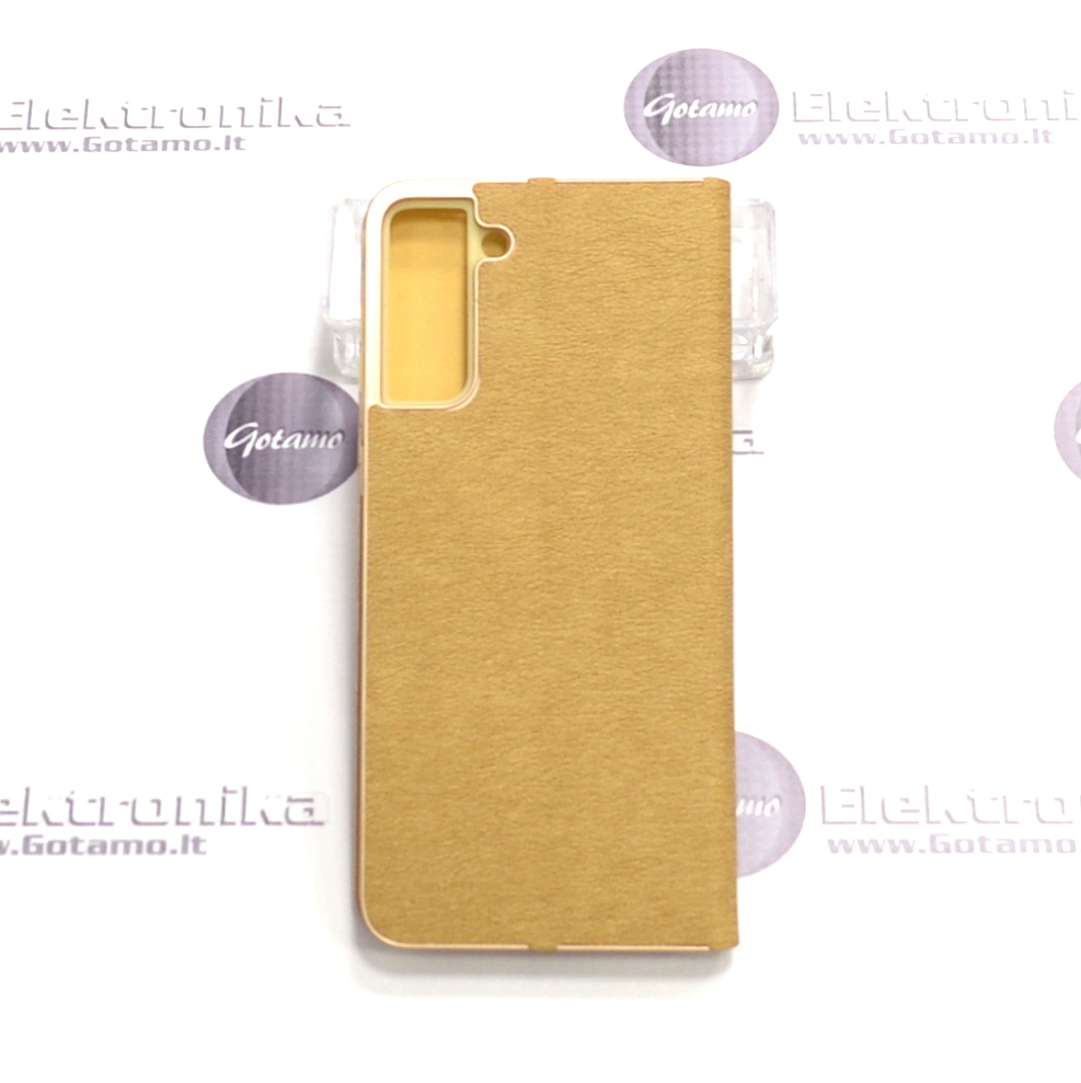 Vennus Diary magnetinis dėklas Samsung Galaxy S21+ 5G telefonui aukso spalvos 3 Vennus Diary magnetinis dėklas Samsung Galaxy S21+ 5G – nuotrauka 3