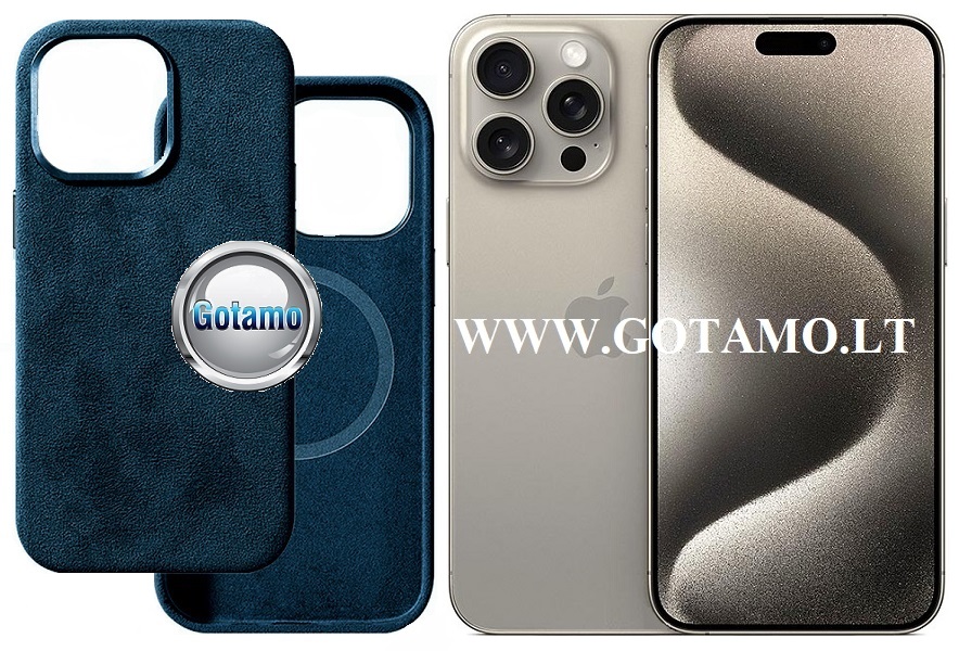 Deklas magsafe Apple iPhone 15 pro max tamsiai melynos
