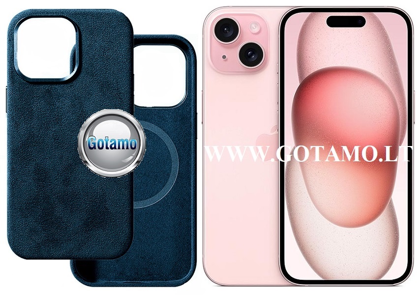 Odos deklas magsafe Apple iPhone 15 tamsiai melynos