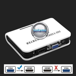 VGA ir AUX 3.5mm į HDMI vaizdo signalo keitiklis su maitinimu