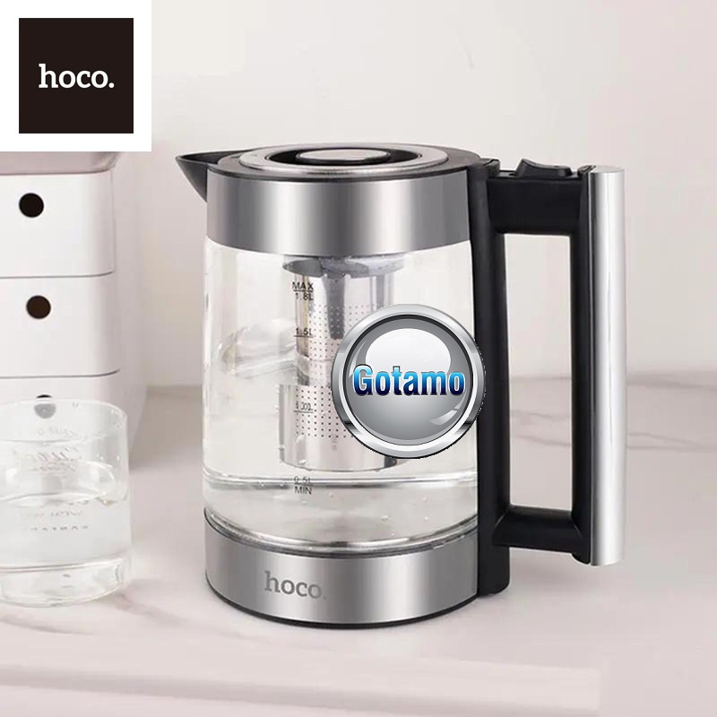 Virdulys (arbatinukas) elektrinis Hoco HA01A 1.8L 1000W – Stiklo ir nerūdijančio plieno korpusas 5 Virdulys (arbatinukas) elektrinis Hoco HA01A