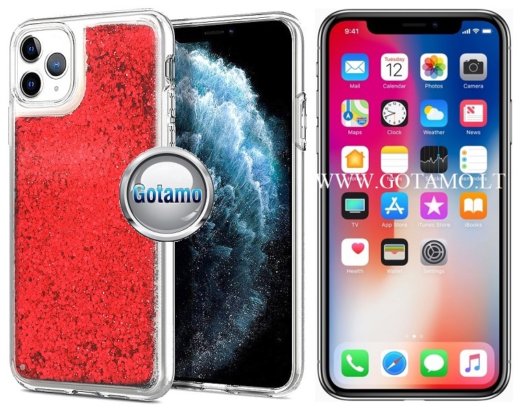 Waterfall2 deklas Apple iPhone x xs raudonos
