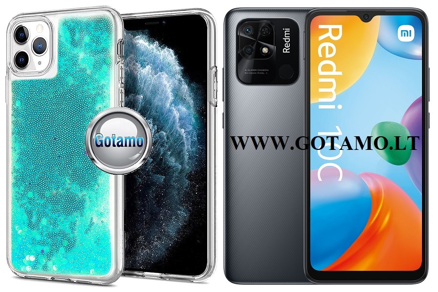 Waterfall2 dėklas nugarėlė Xiaomi Redmi 10C, Xiaomi Poco C40 telefonams žydros spalvos