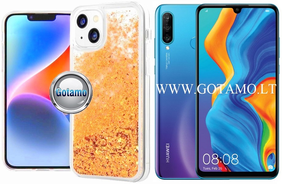 Waterfall3 dėklas nugarėlė Huawei P30 Lite telefonui aukso spalvos