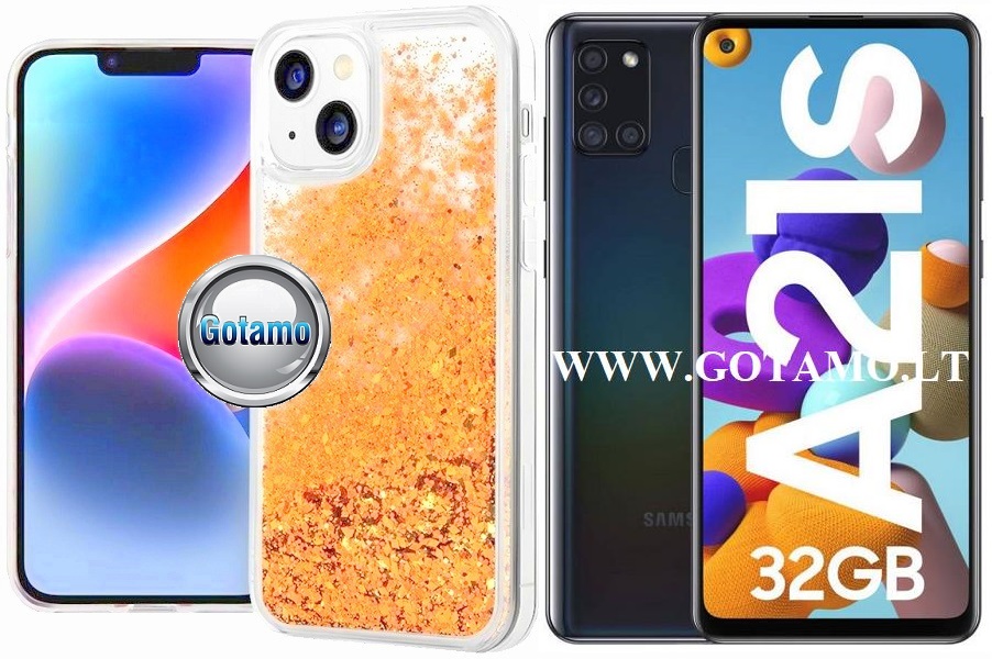 Waterfall3 dėklas Samsung Galaxy A21s aukso spalvos