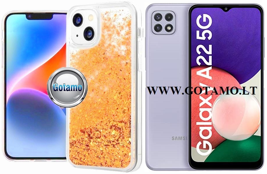 Waterfall3 dėklas Samsung Galaxy A22 5G aukso spalvos