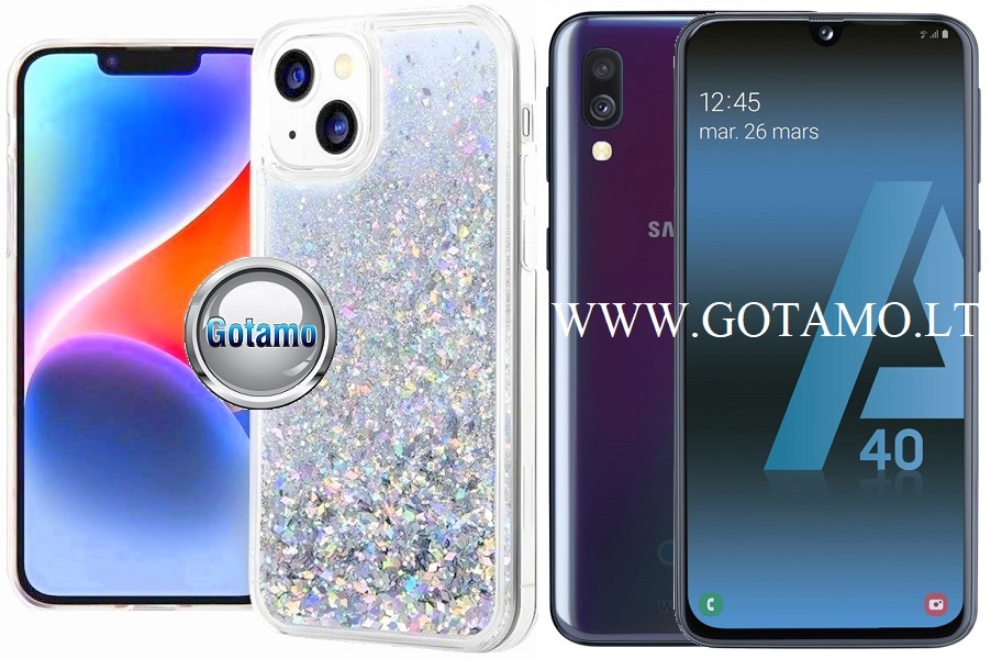Waterfall3 dėklas Samsung Galaxy A40 sidabro spalvos
