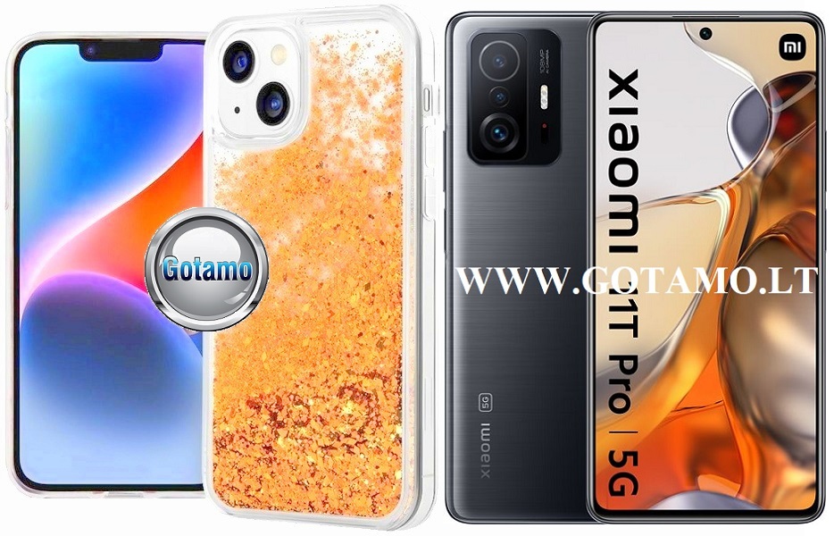 Waterfall3 dėklas nugarėlė Xiaomi 11T, Xiaomi 11T Pro telefonams aukso spalvos