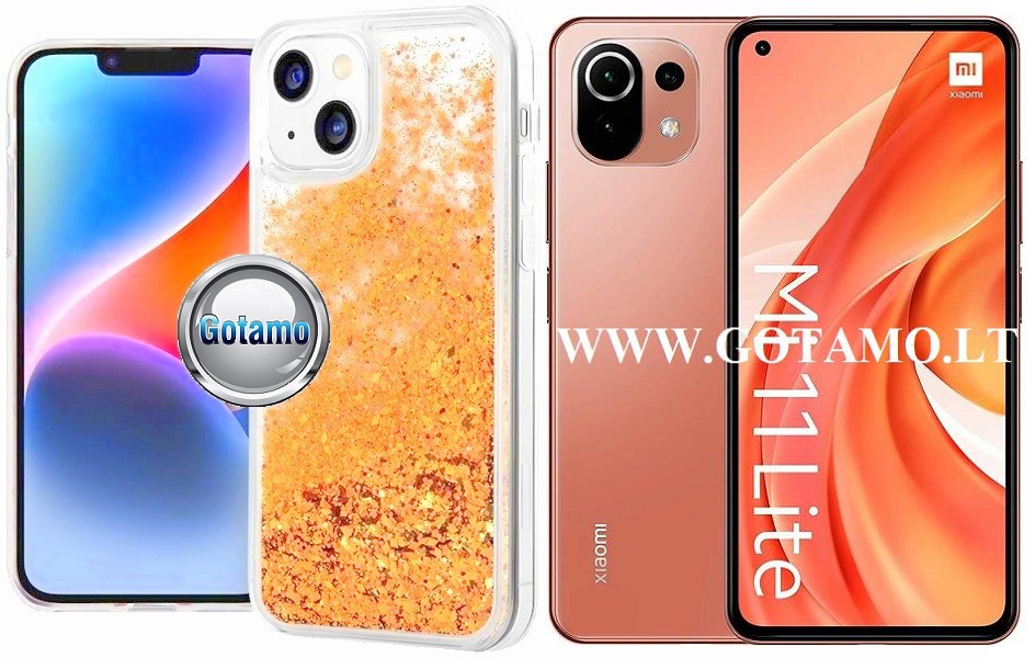 Waterfall3 dėklas nugarėlė Xiaomi Mi 11 Lite, Xiaomi Mi 11 Lite 5G telefonams aukso spalvos