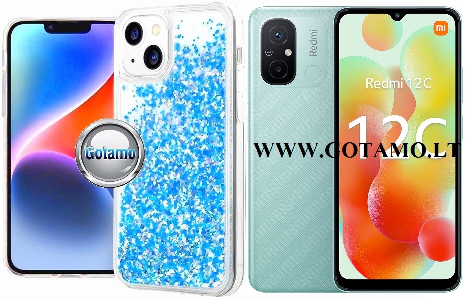 Waterfall3 dėklas nugarėlė Xiaomi Redmi 12C telefonui žydros spalvos