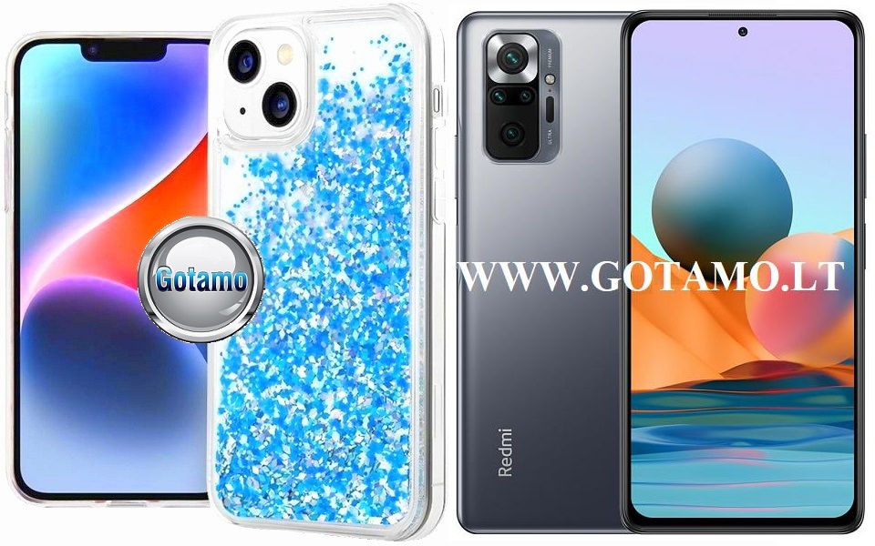 Waterfall3 dėklas nugarėlė Xiaomi Redmi Note 10 Pro, Xiaomi Redmi Note 10 Pro Max telefonams žydros spalvos