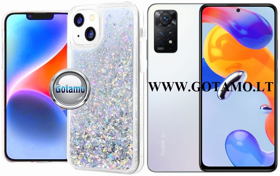 Waterfall3 dėklas nugarėlė Xiaomi Redmi Note 11 Pro, Xiaomi Redmi Note 11 Pro 5G, Xiaomi Redmi Note 12 Pro 4G telefonams sidabro spalvos