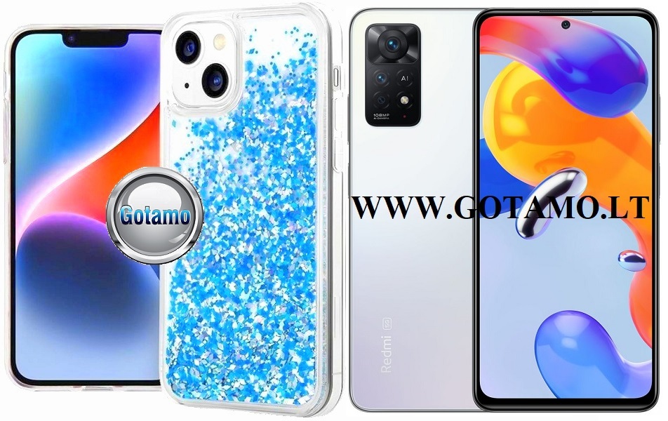 Waterfall3 dėklas nugarėlė Xiaomi Redmi Note 11 Pro, Xiaomi Redmi Note 11 Pro 5G, Xiaomi Redmi Note 12 Pro 4G telefonams žydros spalvos