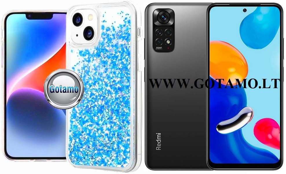Waterfall3 dėklas nugarėlė Xiaomi Redmi Note 11, Xiaomi Redmi Note 11S telefonams žydros spalvos