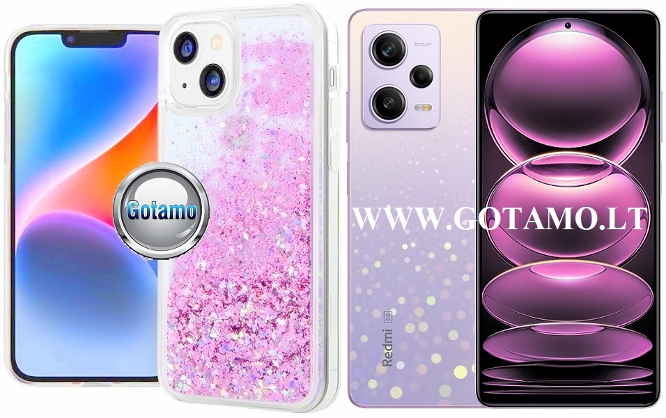 Waterfall3 dėklas nugarėlė Xiaomi Redmi Note 12 Pro, Xiaomi Poco X5 Pro telefonams rožinės spalvos