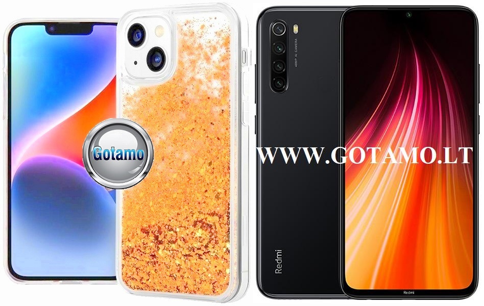 Waterfall3 dėklas nugarėlė Xiaomi Redmi Note 8T telefonui aukso spalvos