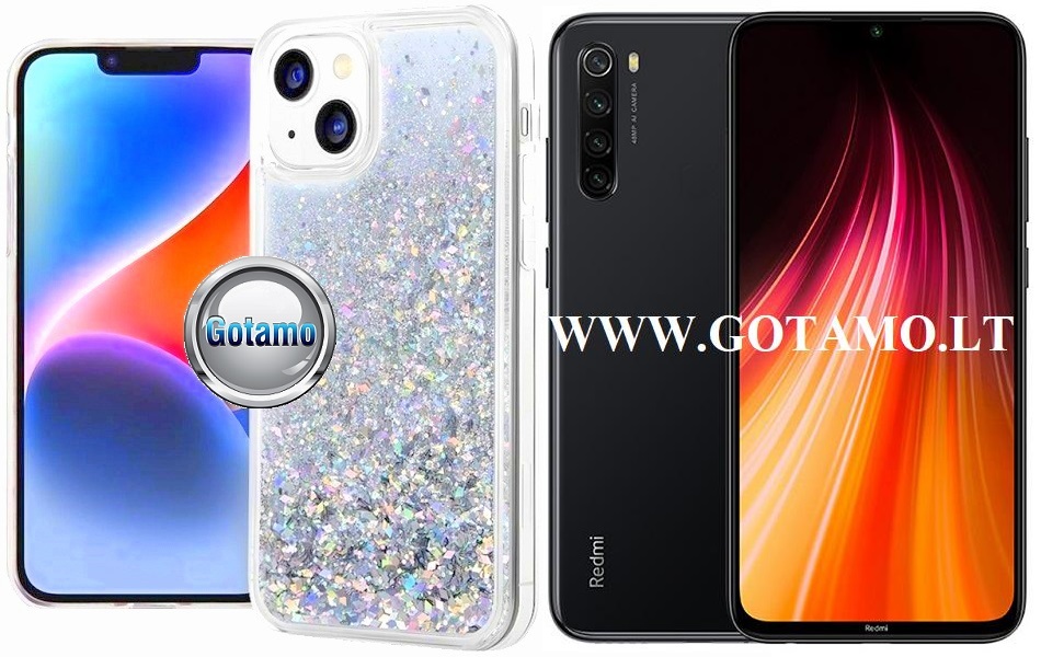 Waterfall3 dėklas nugarėlė Xiaomi Redmi Note 8T telefonui sidabro spalvos
