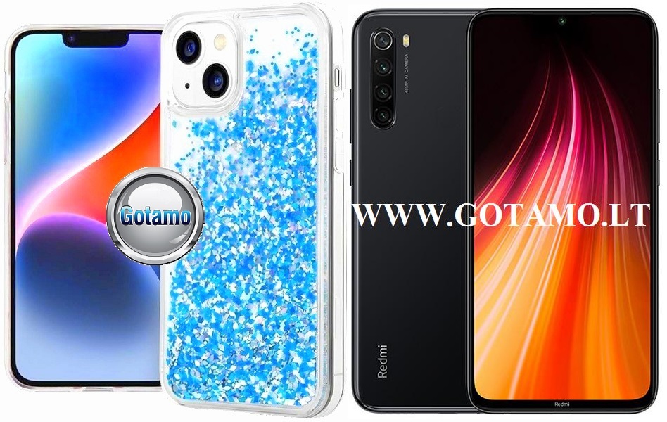 Waterfall3 dėklas nugarėlė Xiaomi Redmi Note 8T telefonui žydros spalvos