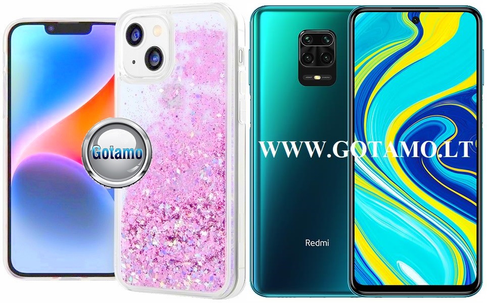 Waterfall3 dėklas nugarėlė Xiaomi Redmi Note 9S, Xiaomi Redmi Note 9 Pro telefonams rožinės spalvos