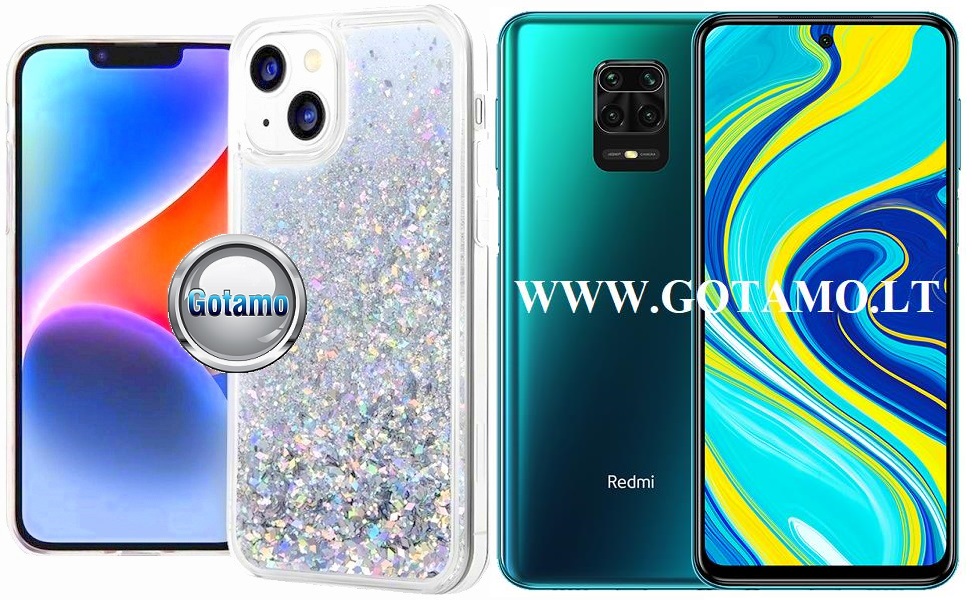 Waterfall3 dėklas nugarėlė Xiaomi Redmi Note 9S, Xiaomi Redmi Note 9 Pro telefonams sidabro spalvos