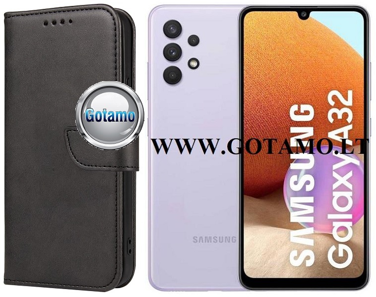 Wing dėklas Samsung Galaxy A32 juodos spalvos
