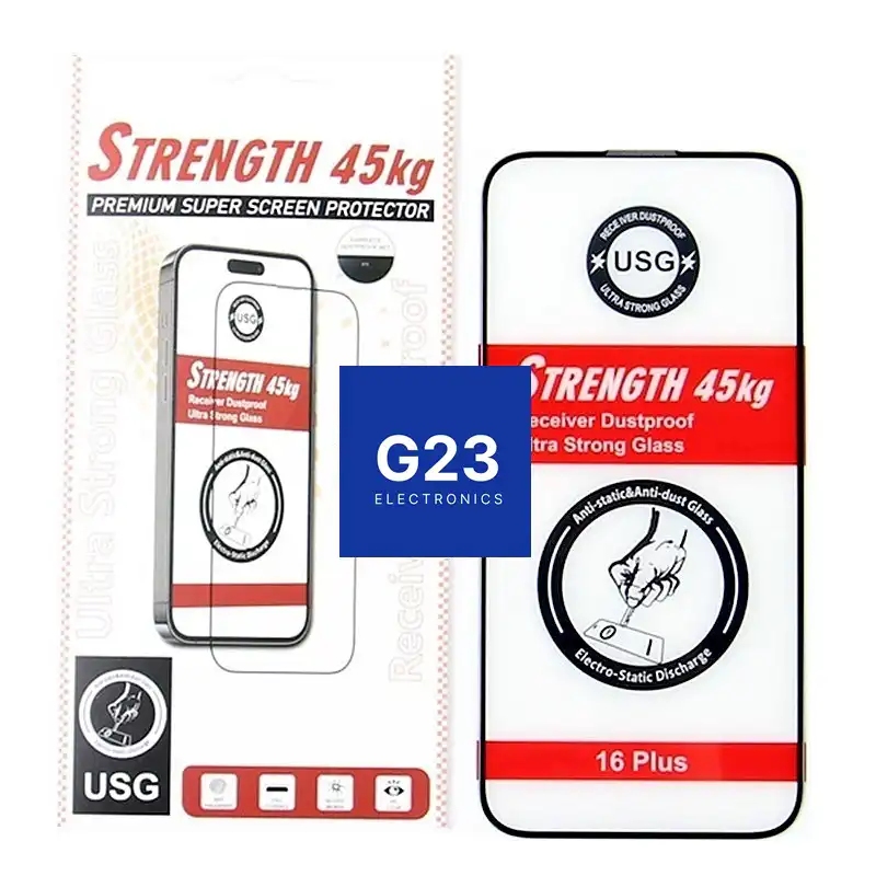 Apsauginis stiklas Samsung Galaxy A27 – 45KG Ultra Strong 9H – USG STRENGTH 45kg pakuotė ir apsauginis stiklas