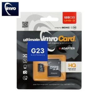 Atminties kortelė Micro SD 128GB IMRO – Atminties kortelė Micro SD 128GB 10 klasės su SD adapteriu I