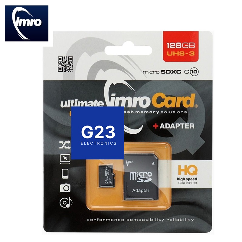 Atminties kortelė Micro SD 128GB IMRO su SD adapteriu pakuotė