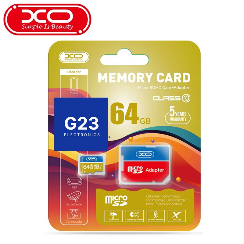 Atminties kortelė Micro SD 64GB XO su SD adapteriu pakuotė
