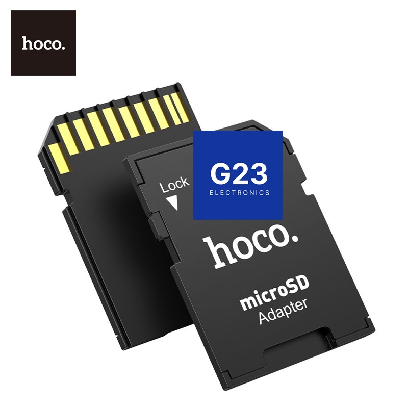 Atminties kortelių adapteris Micro SD į SD Hoco HB22 3 Atminties kortelių adapteris Micro SD į SD Hoco HB22 kontaktai ir Lock jungiklis