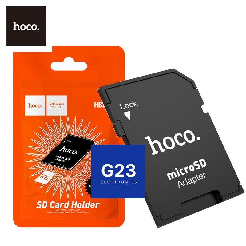 Atminties kortelių adapteris Micro SD į SD Hoco HB22 1 Atminties kortelių adapteris Micro SD į SD Hoco HB22 pakuotė